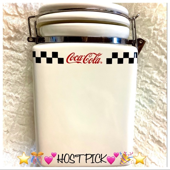 VNTG Collectors Genuine Coca~Cola Ceramic Hinge Canister
